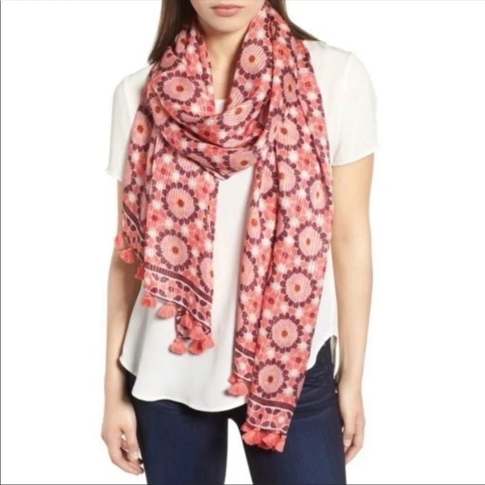 Kate Spade Silk Floral Mosaic Scarf/Wrap - Picture 3 of 4